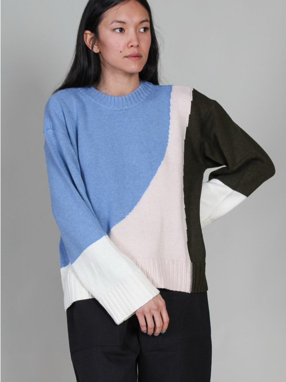 Apiece Apart Shasta Graphic Kint Organic Cotton Cashmere Sweater Artsy